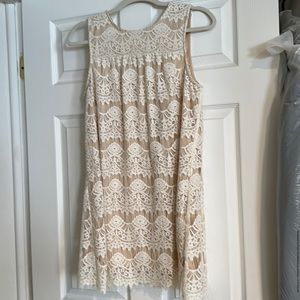 Pretty lace over nude short dress